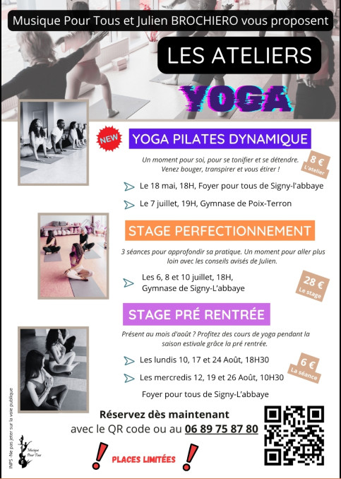 Stage perfectionnement YOGA - Inscrivez-vous vite, places limitées
